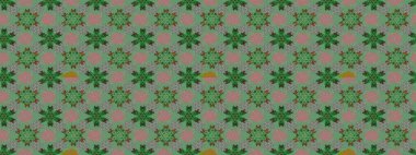 Yeşil ve gri renklere karalamalar çizilmiş çiçek deseni. Raster illüstrasyonu.