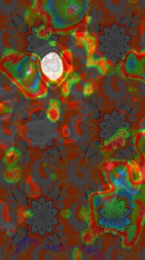 Renkli Yaz Temalı eskiz kalıbı. Kahverengi ve gri renkli çiçekler. Düz Çiçek Elementleri Tasarımı. Çiçekli retro deseni çiz.