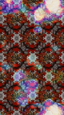 Raster illüstrasyonundaki çiçek desenli çizim. Güzel kumaş deseni. Raster illüstrasyonu. Kahverengi ve gri renklerde.