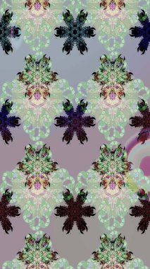 Gri ve nötr renklerde etnik çiçekli zarif bir eskiz deseni. Raster Çiçek İllüstrasyonu güzel tekstil..