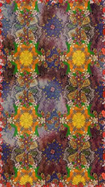 Hediye ambalaj kağıdı, tebrik kartları, posterler ve pankart tasarımı. Kahverengi ve gri renkli çiçekler. Raster düz çiçek çizim deseni.