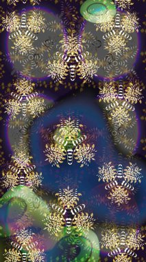 Raster illüstrasyonu. Gri ve kahverengi renkli yaz çiçekleri. Raster çiçek desenli ve çiçekli..