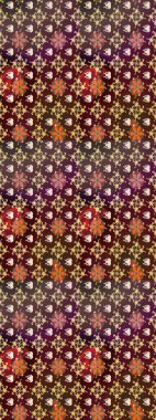 Raster düz çiçek çizim deseni. Kahverengi ve mor renkli çiçekler. Tasarım hediye paketi, tebrik kartları, posterler ve afiş tasarımı.