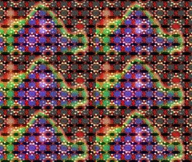 Çiçek süslemeli çizim deseni. Siyah ve kırmızı renkte çiçekler. Raster illüstrasyonu.