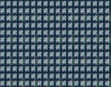 Çizgi çizimi kalıbı. Şirin çiçekler. Raster Moda kumaş deseni.