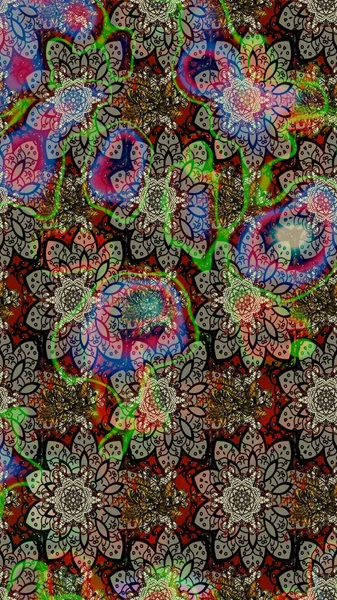 Düz Çiçek Elementleri Tasarımı. Yazdır. Raster çiçekli arka plan. Güzel eskiz şekli. Güzel kumaş deseni. Renkli Yaz Teması çizim şablonu.