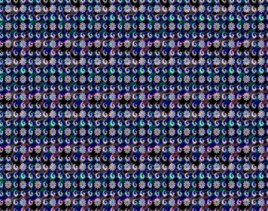 Raster illüstrasyonu. Mavi ve siyah renkte çiçekler. Çiçek süslemeli çizim deseni.