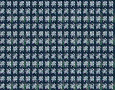 Çizgi çizimi kalıbı. Şirin çiçekler. Raster Moda kumaş deseni.