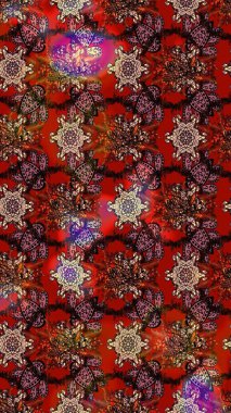 Çiçek kolajı. Çiçek arkaplan. - Kahverengi ve kırmızı çiçekler. Raster deseni. Küçük çiçekte güzel bir desen var. Doğa. Çiçek bileşimi.