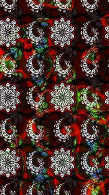 Renkli Bahar Teması eskiz kalıbı. Güzel çiçek deseni. Düz Çiçek Elementleri Tasarımı. Siyah ve kahverengi renkte çiçekler.