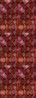 Kahverengi ve kırmızı renkte çiçekler. Raster illüstrasyonunda çiçek deseni çizimi.