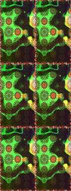 Süslü kumaş deseni. Raster illüstrasyonundaki çiçek desenli çizim. Renkli Bahar Teması eskiz kalıbı. Düz Çiçek Elementleri Tasarımı.