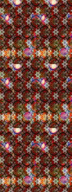 Çiçek. Kahverengi ve kırmızı renklerde. Raster illüstrasyonu. Taslak dekoratif arka plan, çiçek mandala.