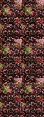 Sketch Colour Spring Theme eskiz kalıbı. Düz Çiçek Elementleri Tasarımı. Sevimli çiçek raster deseni. Siyah ve kahverengi renkte çiçekler.