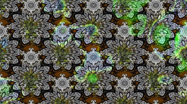 Çiçek arkaplanlı soyut zarafet eskiz deseni. Raster Güzel kumaş deseni.