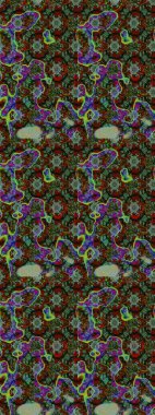 Halk tarzı. Modern çiçek arkaplanı. Moda baskıları için zarif bir şablon. Parlak renkli çiçekleri ve yeşil ve gri renkte yaprakları olan muhteşem bir çiçek deseni..