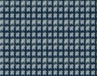 Mavi ve yeşil renkli çiçekler. Düz Çiçek Elementleri Tasarımı. Renkli Bahar Teması eskiz kalıbı. Raster illüstrasyonunda çiçek deseni çizimi.