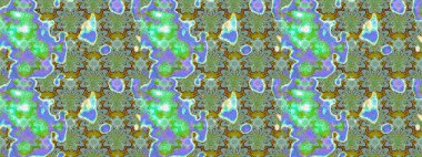 Moda baskıları için zarif bir şablon. Modern çiçek arkaplanı. Halk tarzı. Parlak renkli çiçekleri ve yeşil ve mavi renkte yaprakları olan muhteşem bir çiçek deseni..