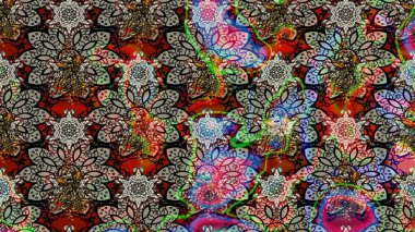 Eskiz arkaplan modeli. Raster illüstrasyonu. Tarafsız renklerde yaprakları olan yabani çiçekler. Suluboya, elle çizilmiş.