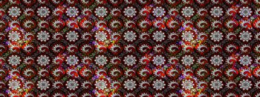 Bahar çiçekleri dallı desen, siyah ve kahverengi renkler ve çiçek silueti. Raster deseni.