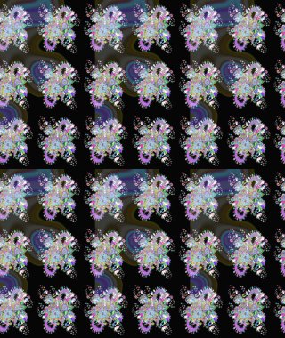 Çiçekler suluboya tarzında siyah ve nötr renklerde. Siyah ve nötr renkte çiçekler olan çiçek deseni çiz.