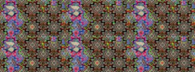 Colour Spring Theme sketch pattern Background. Flowers on gray and neutral colors. Flat Flower Elements Design. Nice flower raster pattern.