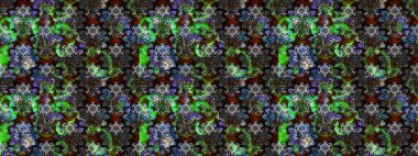 Kumaş desenli papatya çiçeği detayı. Gri ve siyah renkte çiçekler.