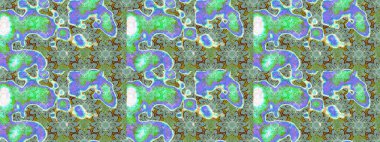 Raster güzel bir çiçek deseni çizmiş. Tatil havası. Mavi ve yeşil renkli çiçekler. Bahar mevsimi. Nazik romantik baskı.