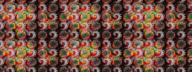 Düz Çiçek Elementleri Tasarımı. Çiçekli eskiz arkaplanı. Çocuk stili. Renkli Bahar Teması çizim şablonu.