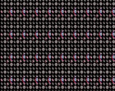 Renkli Bahar Teması eskiz kalıbı. Siyah ve gri renkli çiçekler. Raster illüstrasyonundaki çiçek desenli çizim. Düz Çiçek Elementleri Tasarımı.