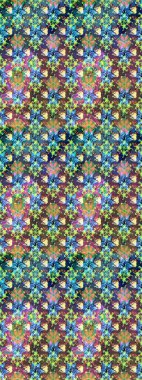 Raster illüstrasyonu. Çiçek süslemeli çizim deseni. Mavi ve kahverengi renkte çiçekler.