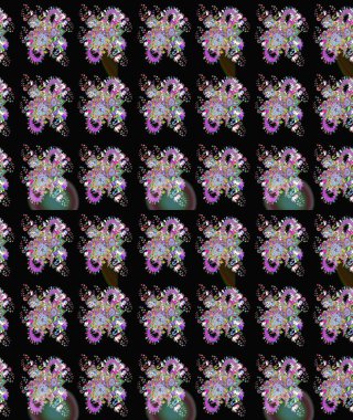 Renkli siyah ve yeşil çizim deseni. Siyah ve yeşil renkli çiçekler. Doodle tarzı. Tekstil ve kapak tasarımı için mükemmel. Elle çizilmiş sonbahar çiçeği deseni..