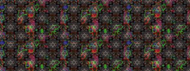 Gri ve siyah renkli çiçekler. Raster illüstrasyonu. Çiçek süslemeli çizim deseni.