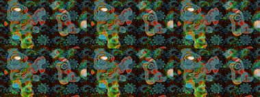 Küçük çiçekli şirin bir desen. Çiçek ve yapraklı çiçek deseni. Raster illüstrasyonu.