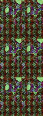 Çizgi çizimi kalıbı. Şirin çiçekler. Raster Moda kumaş deseni.