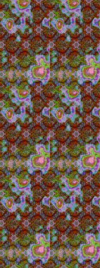 Renkli Bahar Teması eskiz kalıbı. Raster illüstrasyonu. Çiçekli çiçek deseni, suluboya. Düz Çiçek Elementleri Tasarımı. Kahverengi ve yeşil renkte çiçekler.