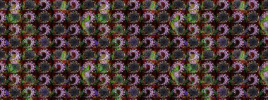 Nazik, sevimli çiçek arkaplanı. Çiçekli karalama şeklinde Raster çiçek deseni. Siyah ve kahverengi renkte çiçekler.