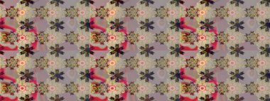 Düz Çiçek Elementleri Tasarımı. Raster illüstrasyonu. Renkli Bahar Teması eskiz kalıbı. Taslak desenli, modaya uygun kumaş deseni. Şirin çiçek elementleri..