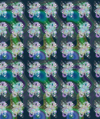 Zentangle soyut çiçekleri. Renkli Bahar Teması eskiz kalıbı. Düz Çiçek Elementleri Tasarımı. Raster illüstrasyonu. Güzel kumaş deseni. Çiçek tozu..