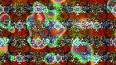 Çiçek desenli eskiz. Kahverengi ve yeşil renkli çiçekler. Düz Çiçek Elementleri Tasarım Raster illüstrasyonu. Renkli Bahar Teması çizim şablonu.