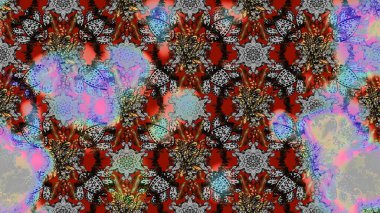 Raster deseni. Küçük çiçekte güzel bir çiçek deseni var. Çiçekli çiçek deseni, suluboya..