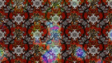 Gri ve kahverengi renkli güzel çiçekli eskiz deseni, suluboya çiçek deseni, duvar kağıdı, kart veya kumaş için fayanslı. Raster..