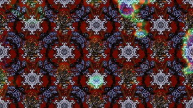 Raster Modaya uygun kumaş deseni. Düz Çiçek Elementleri Tasarımı. Kahverengi ve siyah renkli şirin çiçek desenleri. Renkli Bahar Teması çizim şablonu.