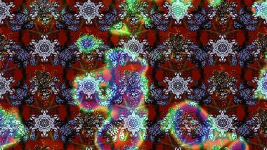 Çiçek desenli çizim. Asya tekstil tarzında. Kahverengi ve gri renkli çiçekler. Düz Çiçek Elementleri Tasarımı. Renkli Bahar Teması eskiz kalıbı. Raster illüstrasyonu.