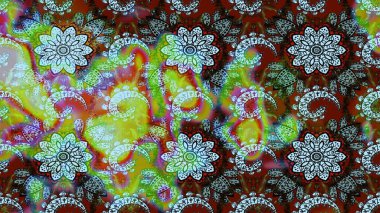 Düz Çiçek Elementleri Tasarımı. Raster illüstrasyonundaki çiçek desenli çizim. Tarafsız ve yeşil renklerde çiçekler. Renkli Yaz Teması çizim şablonu.