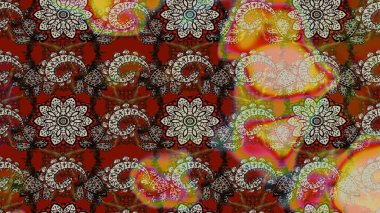 Kahverengi ve kırmızı renkte çiçekler. Raster düz çiçek çizim deseni. Tasarım hediye paketi, tebrik kartları, posterler ve afiş tasarımı.