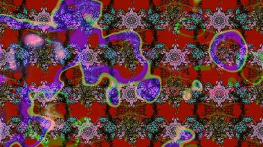 Kahverengi ve kırmızı renklerde. Anti-stres için soyut örnek sayfası. Raster illüstrasyonu.