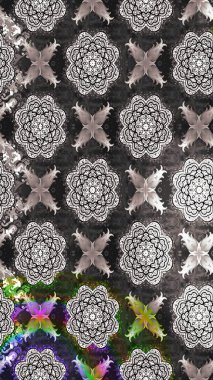 Gri ve nötr renkte çiçekler. Raster illüstrasyonunda çiçek deseni çizimi.