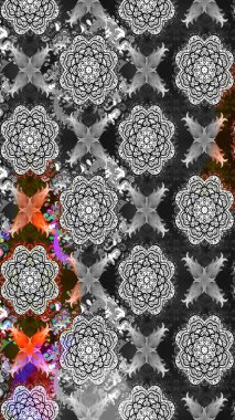 Renkli Bahar Teması eskiz kalıbı. Tarafsız ve gri renklerde çiçekler. Düz Çiçek Elementleri Tasarımı. Raster illüstrasyonunda çiçek deseni çizimi.