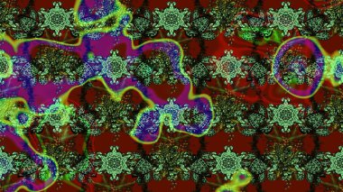 Raster illüstrasyonu. Çiçekli, yapraklı, çiçek desenli eskiz. El çizimi.